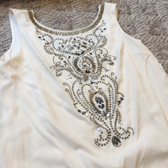 Alya Dresses & Skirts - 🔴Brazilian Boho Beaded Cream Tunic Dress — Medium